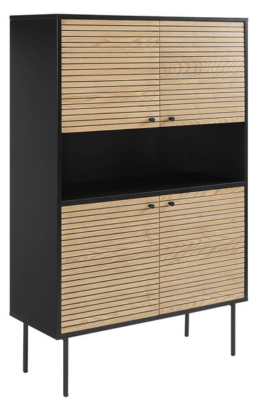 VYSOKÁ KOMODA, dub, čierna, farba duba, 100/155/40 cm Livetastic - Komody, Online Only