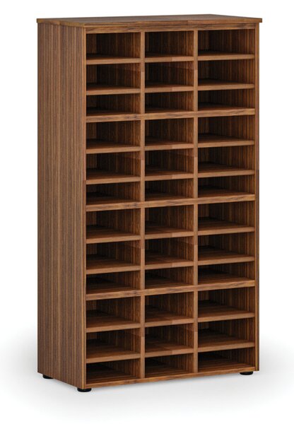 Triediaci regál PRIMO WOOD, 800 x 420 x 1434 mm, 36 priehradok, orech