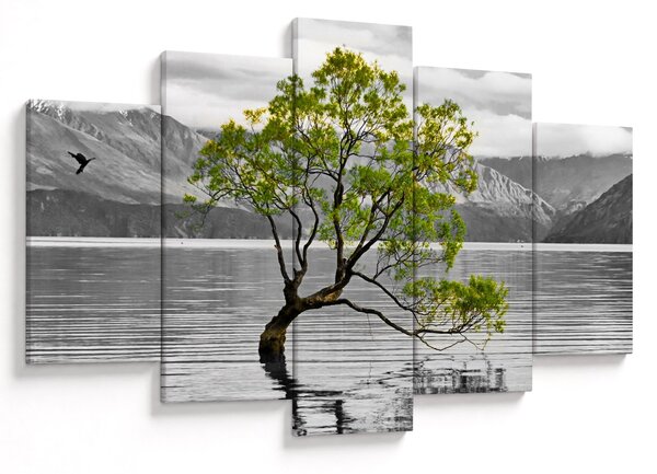Obraz stromu uprostred jazera (150x105 cm)