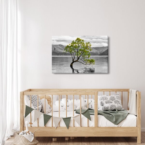 Obraz stromu uprostred jazera (90x60 cm)