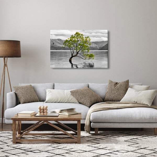 Obraz stromu uprostred jazera (90x60 cm)