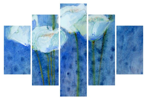 Obraz - Biele tulipány (150x105 cm)