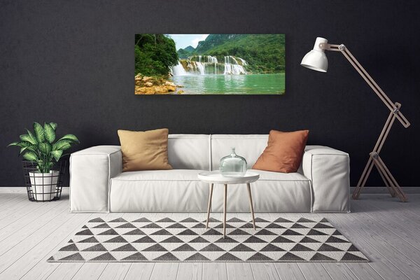 Obraz Canvas Les vodopád príroda 125x50 cm