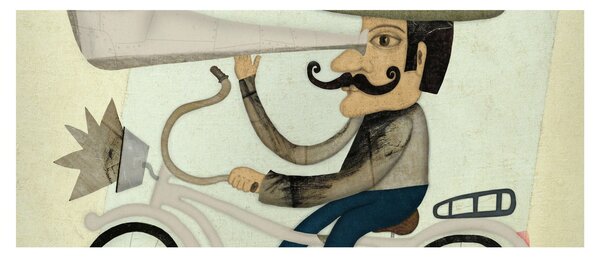 Astronóm na bicykli (120x50 cm)