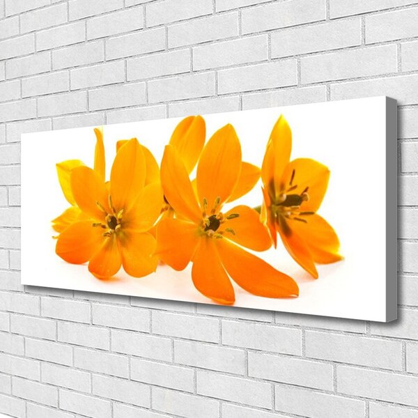 Obraz na plátne Oranžové kvety 125x50 cm