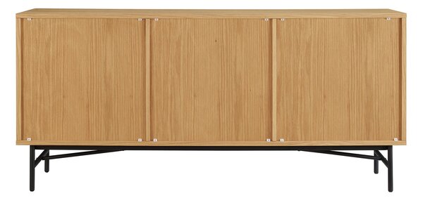 ŠIROKÁ KOMODA, dub, čierna, farba duba, 160/75/40 cm Livetastic - Online Only drobný nábytok, Online Only