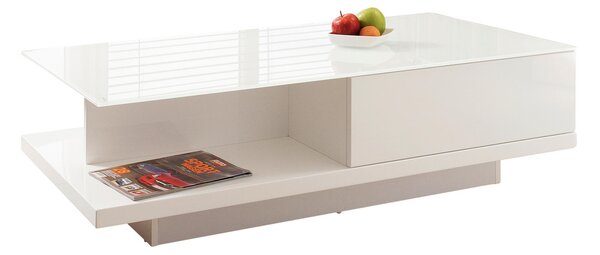 KONFERENČNÝ STOLÍK, biela s vysokým leskom, sklo, kompozitné drevo, 120/60/36 cm Livetastic - Stolíky do obývačky, Online Only