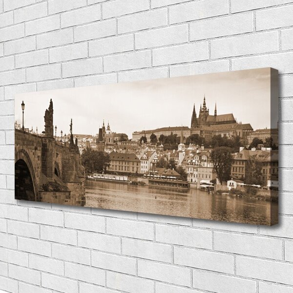 Obraz na plátne Praha most krajina 125x50 cm