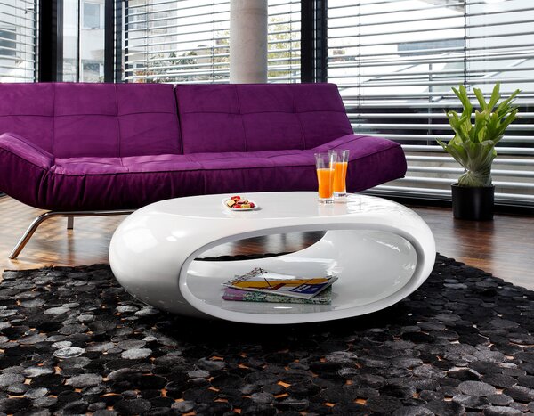KONFERENČNÝ STOLÍK, biela s vysokým leskom, plast, 100/70/32 cm Livetastic - Stolíky do obývačky, Online Only