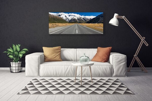 Obraz na plátne Cesta hory sneh krajina 125x50 cm