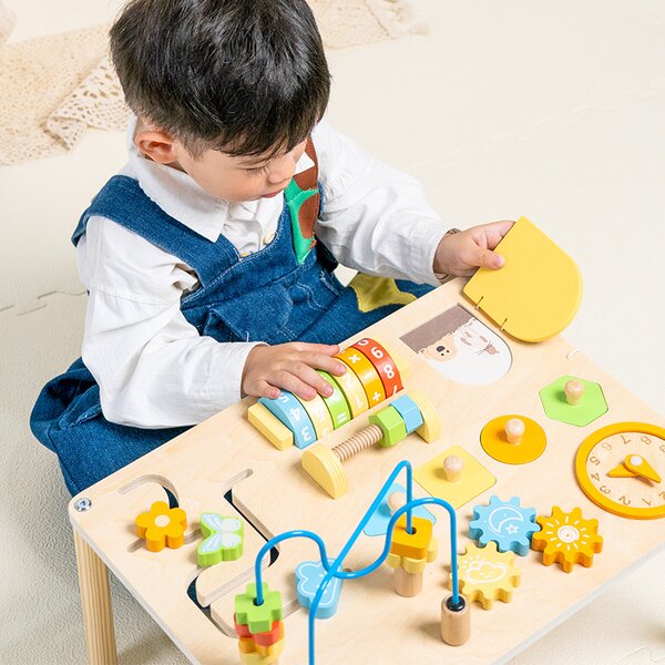 CABT404 Montessori aktivitný stôl pre deti 8v1 drevený
