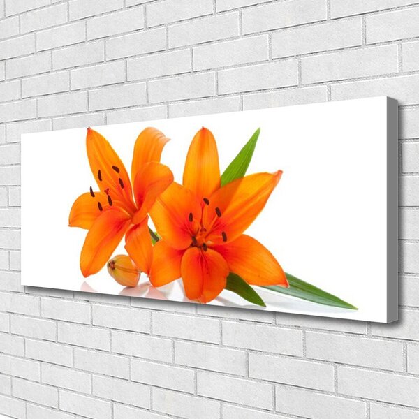 Obraz na plátne Oranžové kvety 125x50 cm