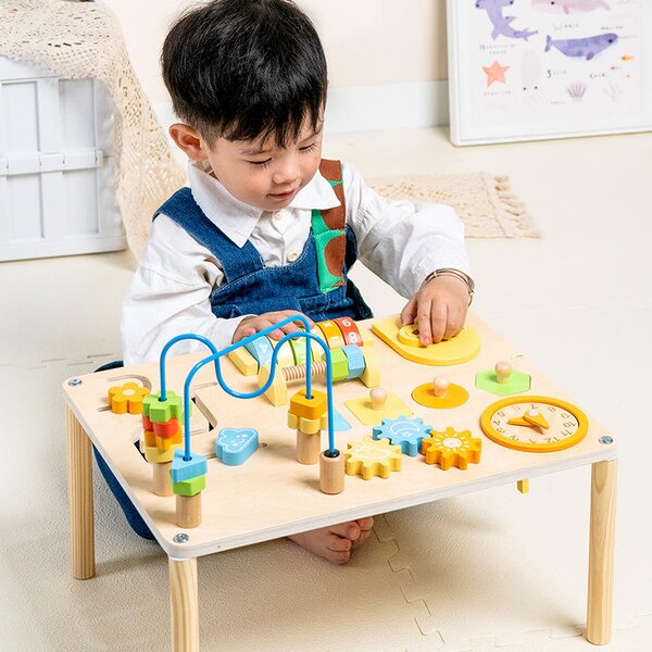 CABT404 Montessori aktivitný stôl pre deti 8v1 drevený