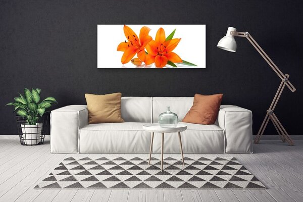 Obraz na plátne Oranžové kvety 125x50 cm