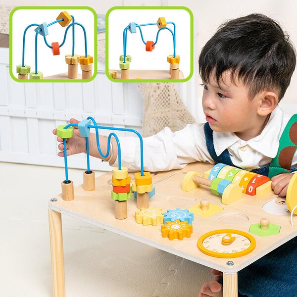 CABT404 Montessori aktivitný stôl pre deti 8v1 drevený