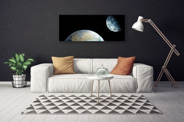 Obraz na plátne Mesiac zeme vesmír 125x50 cm