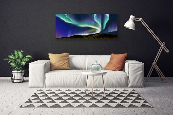 Obraz na plátne Polárna žiara krajina 125x50 cm