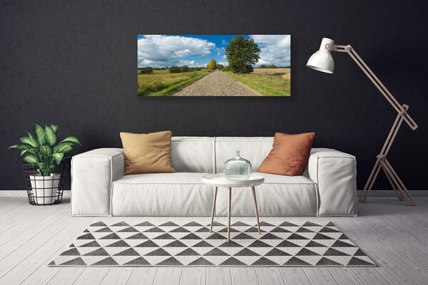 Obraz na plátne Dedina cesta dlažba krajina 125x50 cm