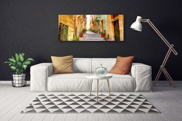 Obraz na plátne Staré mesto cesta domy 125x50 cm
