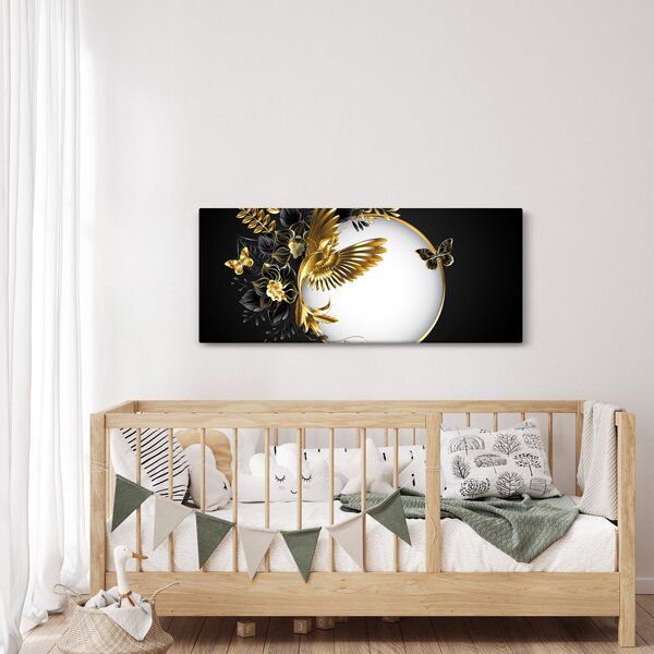 Obraz - Guľa so zlatými motívmi (120x50 cm)
