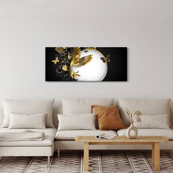 Obraz - Guľa so zlatými motívmi (120x50 cm)