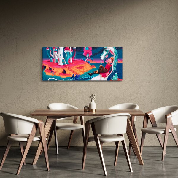 Obraz - Princ a dračia princezná (120x50 cm)