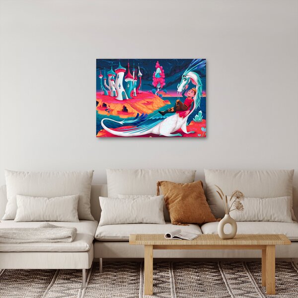 Obraz - Princ a dračia princezná (70x50 cm)