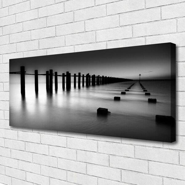 Obraz na plátne Hmla mólo architektúra 125x50 cm