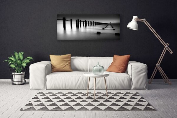 Obraz na plátne Hmla mólo architektúra 125x50 cm