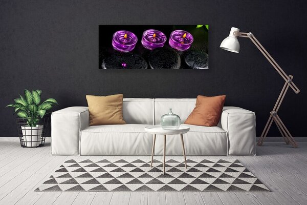 Obraz na plátne Sviečka kamene umenie 125x50 cm