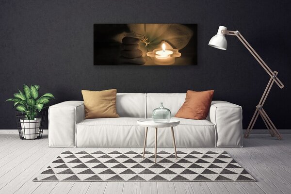Obraz na plátne Sviečka kamene umenie 125x50 cm