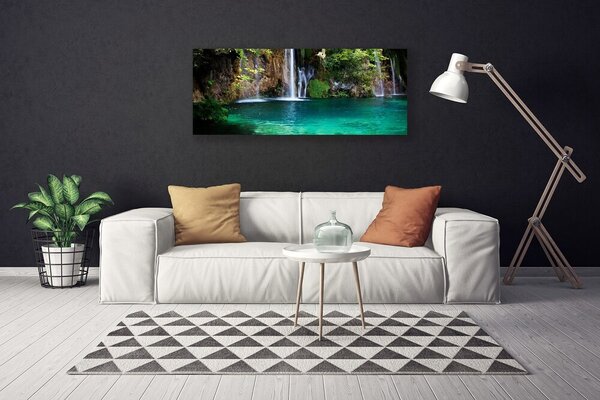 Obraz na plátne Jazero vodopád príroda 125x50 cm