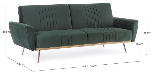 MUZZA Rozkladacia pohovka johnny velvet tmavozelená 180 x 104 x 45