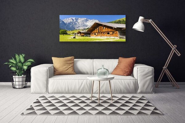 Obraz na plátne Dom hora krajina 125x50 cm
