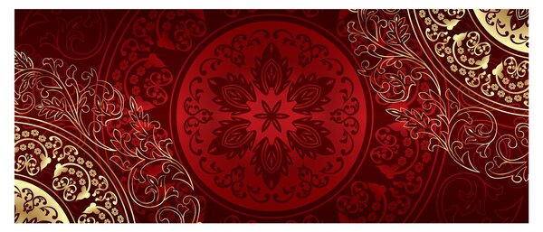 Obraz - Zlaté mandaly (120x50 cm)