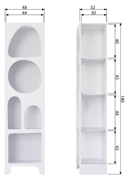 MUZZA Regál na dekorácie zacco 180 x 48 cm biely