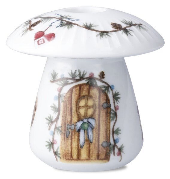 Porcelánový svícen Mushroom Hammershøi Christmas 9 cm