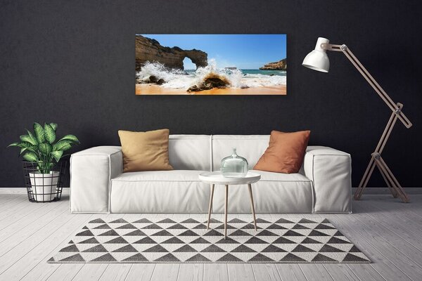 Obraz Canvas Pláž more vlny krajina 125x50 cm