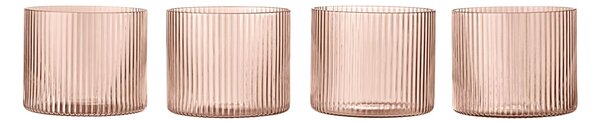 Sklenice Ripple Low Blush 200 ml – set 4 ks