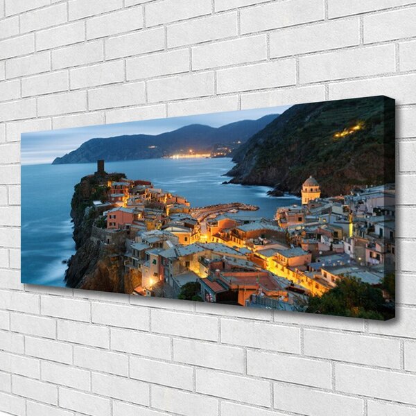 Obraz Canvas More mesto hory krajina 125x50 cm