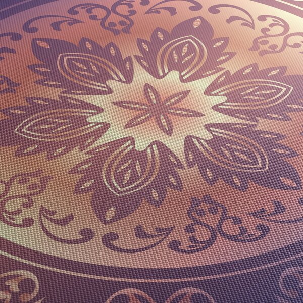 Obraz - Mandala na fialovom gradiente (s hodinami) (90x30 cm)