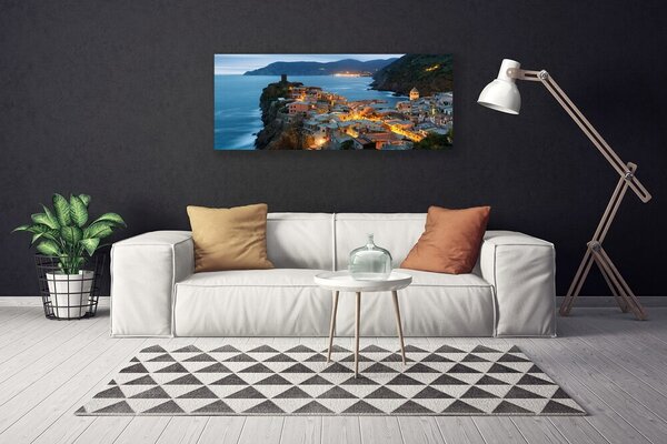 Obraz Canvas More mesto hory krajina 125x50 cm