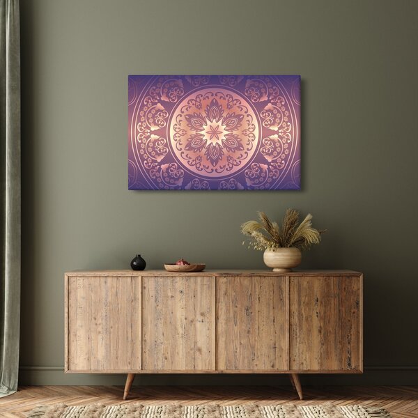 Obraz - Mandala na fialovom gradiente (90x60 cm)