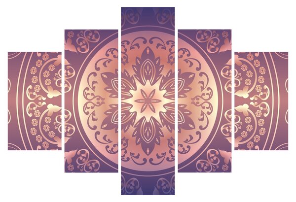 Obraz - Mandala na fialovom gradiente (150x105 cm)
