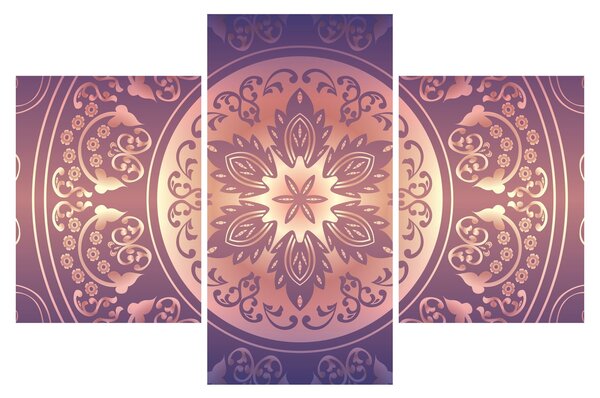 Obraz - Mandala na fialovom gradiente (90x60 cm)