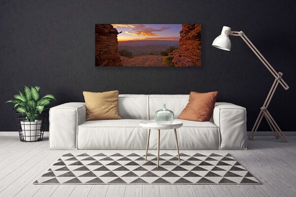 Obraz Canvas Skala mraky nebo krajina 125x50 cm