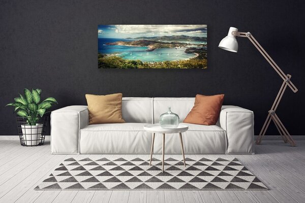 Obraz Canvas Záliv loďky krajina 125x50 cm