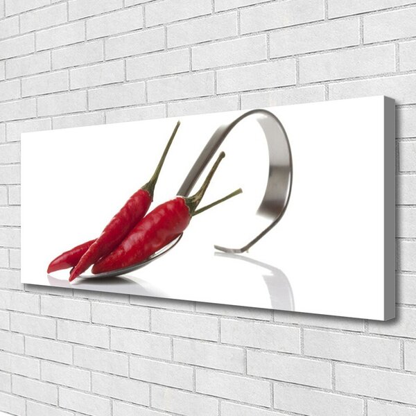 Obraz Canvas Chilli lyžica kuchyňa 125x50 cm