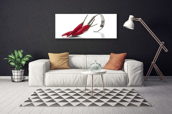 Obraz Canvas Chilli lyžica kuchyňa 125x50 cm