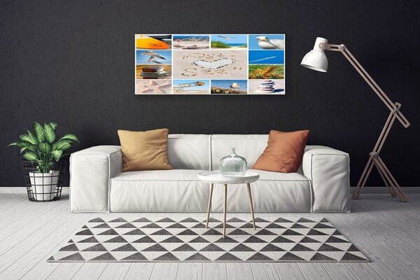 Obraz Canvas Oceán pláž čajky krajina 125x50 cm
